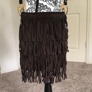 FINAL PRICE! Suede Fringe Crossbody